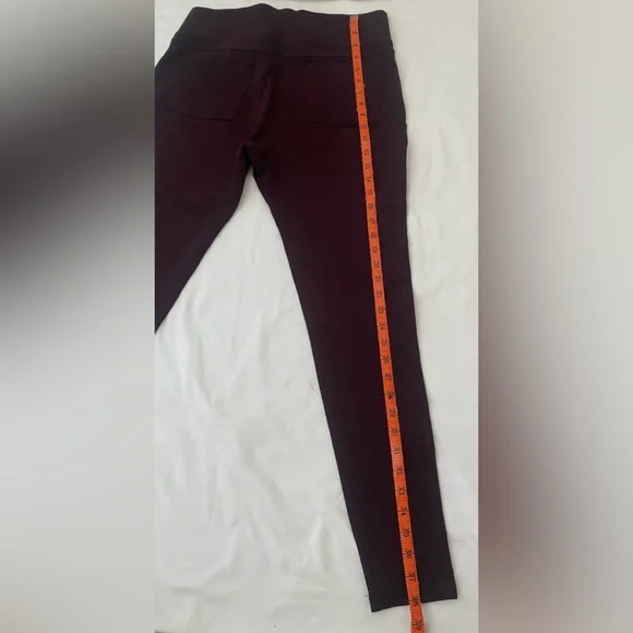 High-Waisted Women's Dark Wine Leggings - Picture 6 of 7